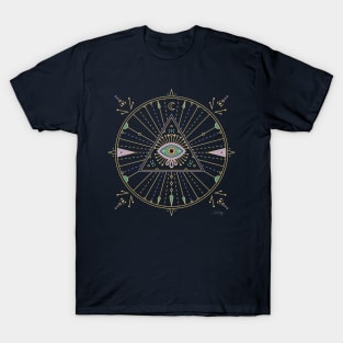 Purple & Green Evil Eye Mandala T-Shirt